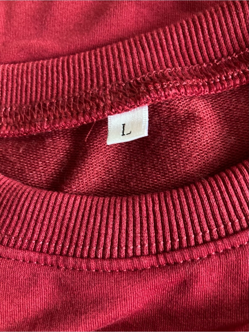 Red Women's Crewneck Sweatshirt with Paw Heart Graphic - Picture 4 of 9